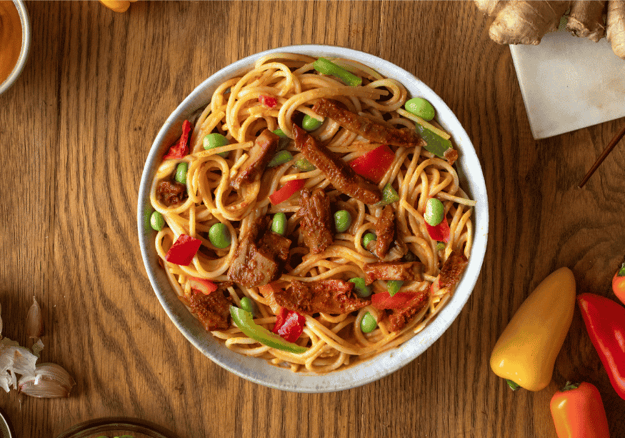 Asian noodles with beef