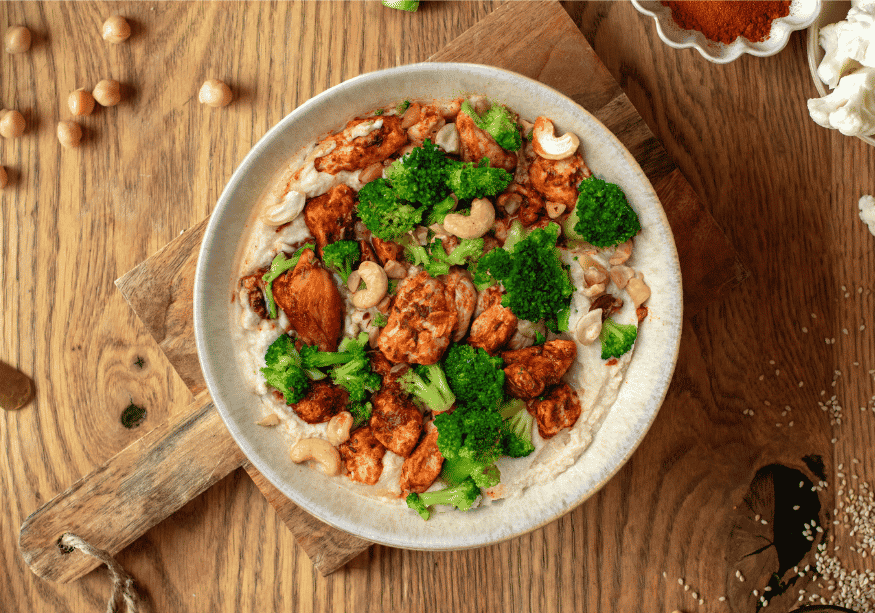 Chicken with hummus