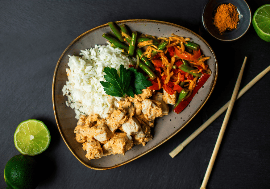 Curry rouge au blanc de poulet