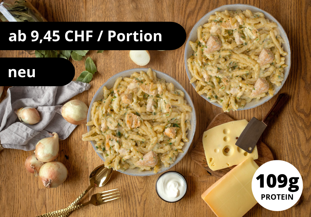 CH : Spätzle au fromage et au poulet (XL, 2 portions)