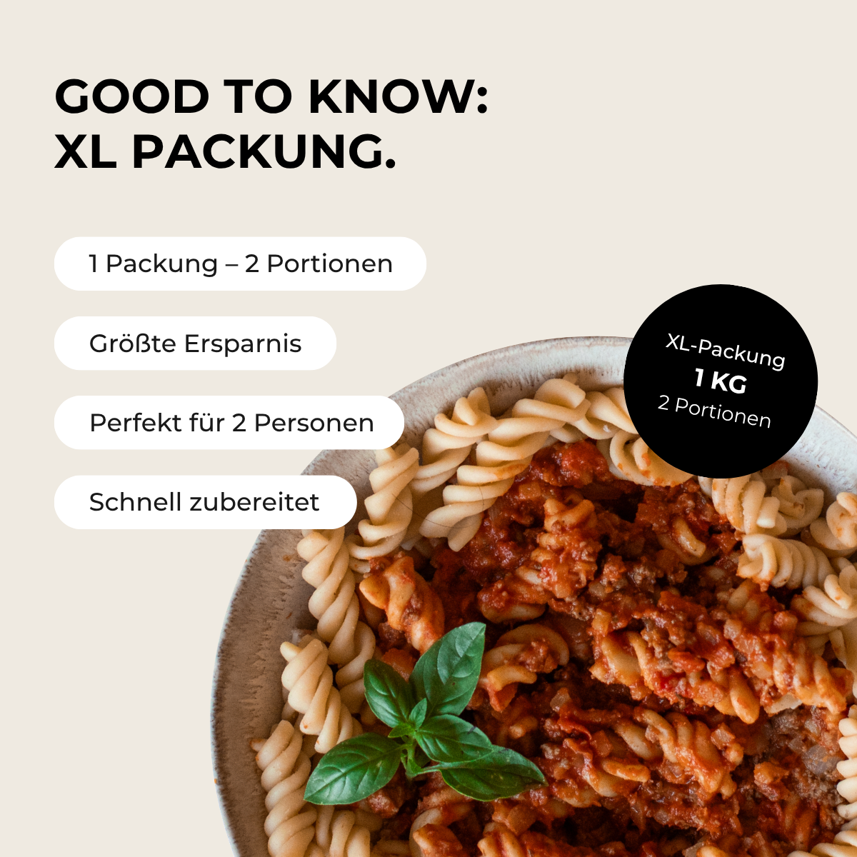 CH: Protein Pasta Bolognese (XL, 2 Portionen)