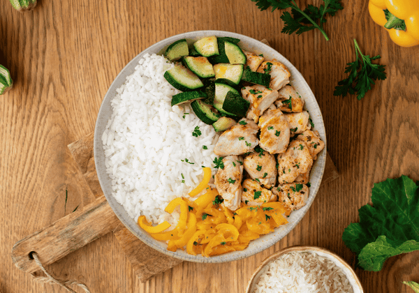 Athletes Line: Hähnchen, Reis, Zucchini & Paprika