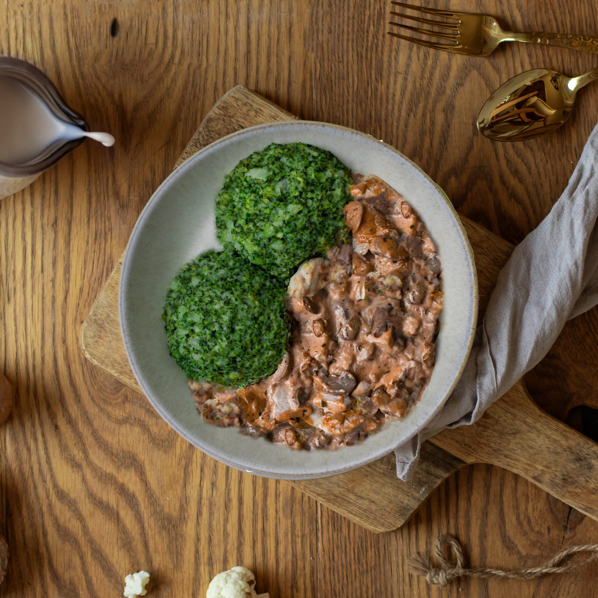 CH: Chicken breast with mushroom cream sauce