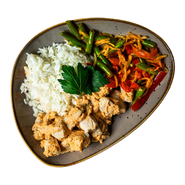 Red curry with chicken breast