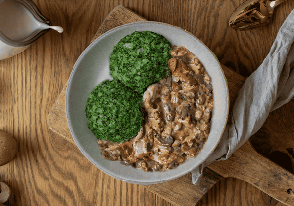 CH: Chicken breast with mushroom cream sauce