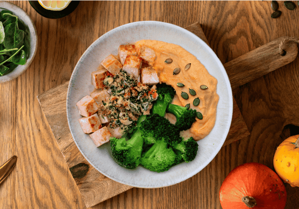 CH: Salmon with pumpkin puree