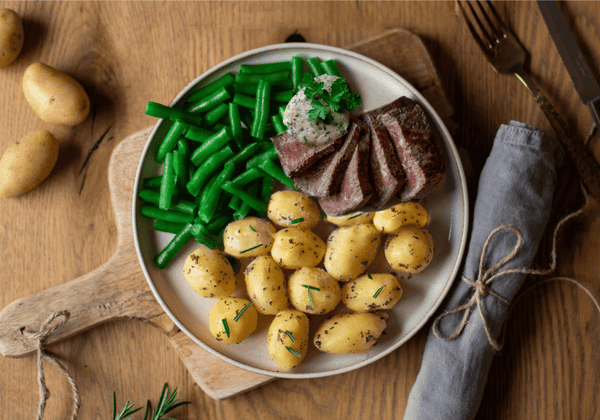 CH: Rump steak with rosemary potatoes