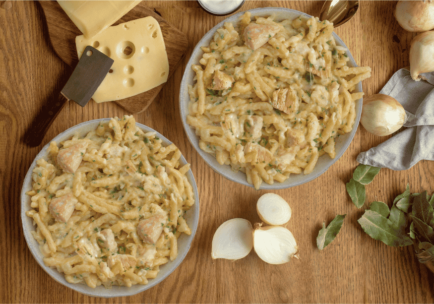 Cheese spaetzle with chicken (XL, 2 portions)