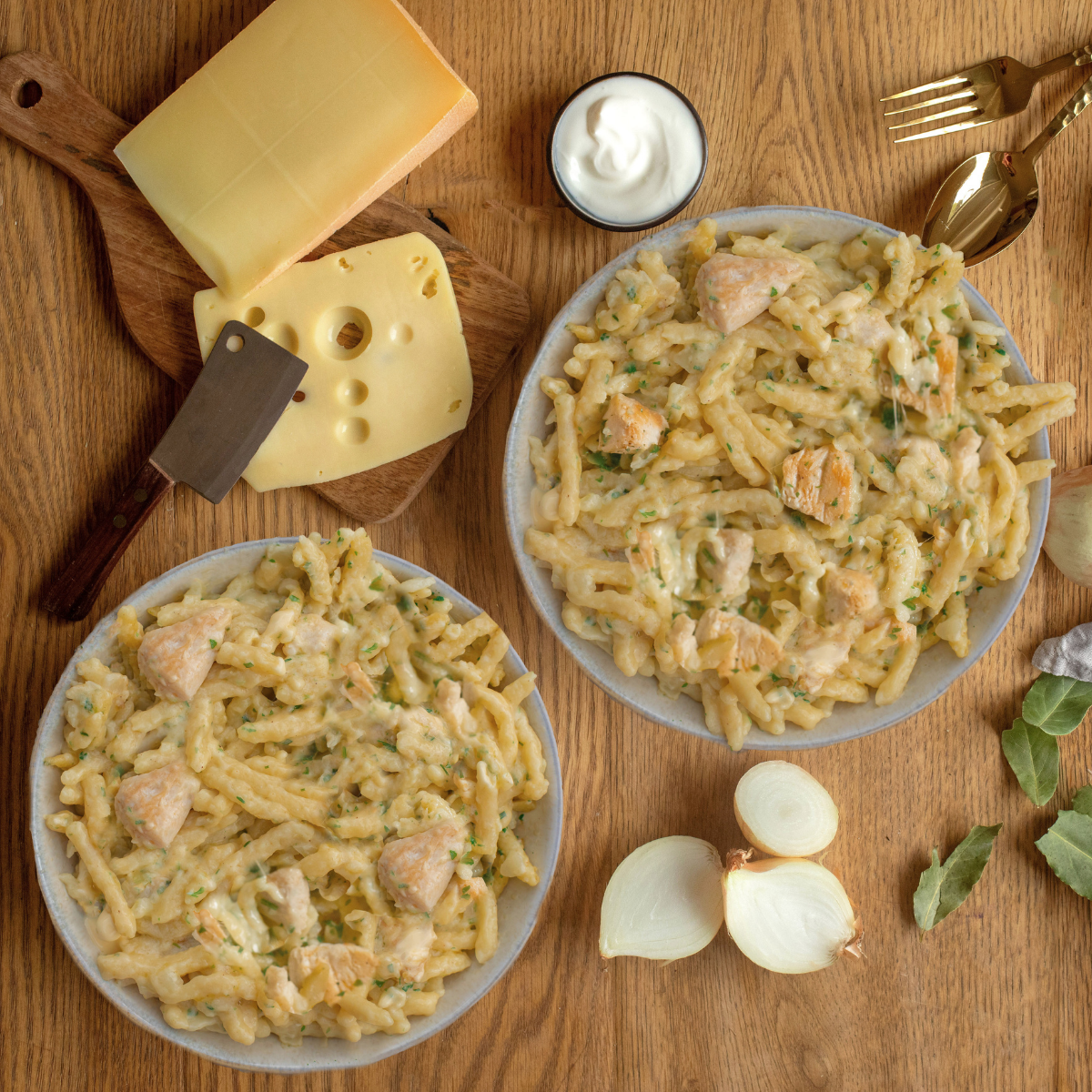 Cheese spaetzle with chicken (XL, 2 portions)