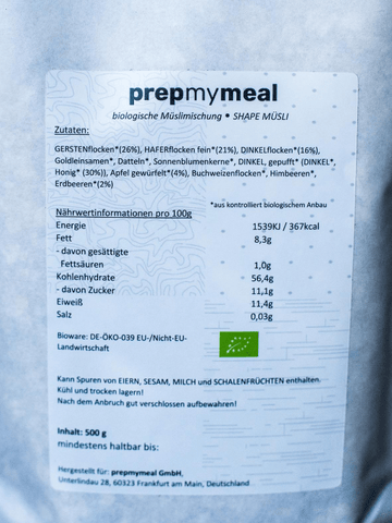 Pack of 3 prepmymeal Shapemuesli
