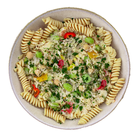 Fusilli protéinés à la sauce citronnelle