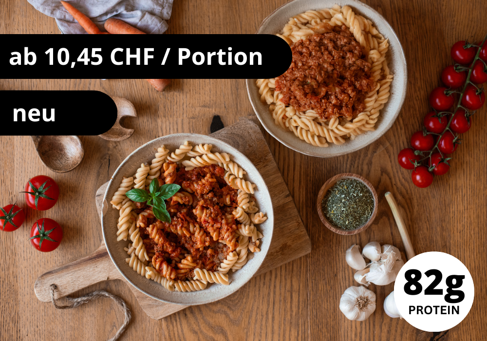 CH : Pâtes végétaliennes à la bolognaise protéinées (XL, 2 portions)