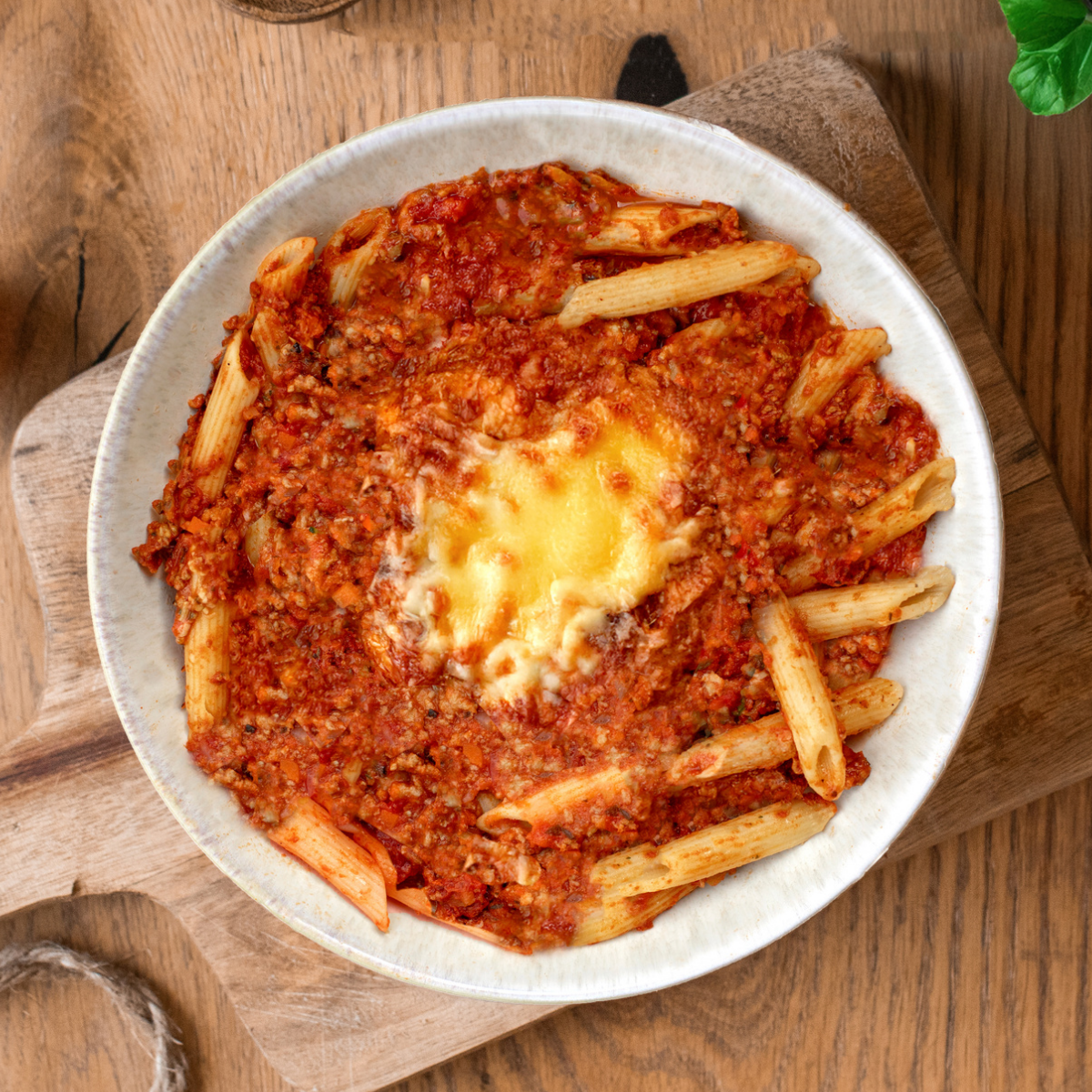 CH : Penne protéinées avec sauce bolognaise végétarienne