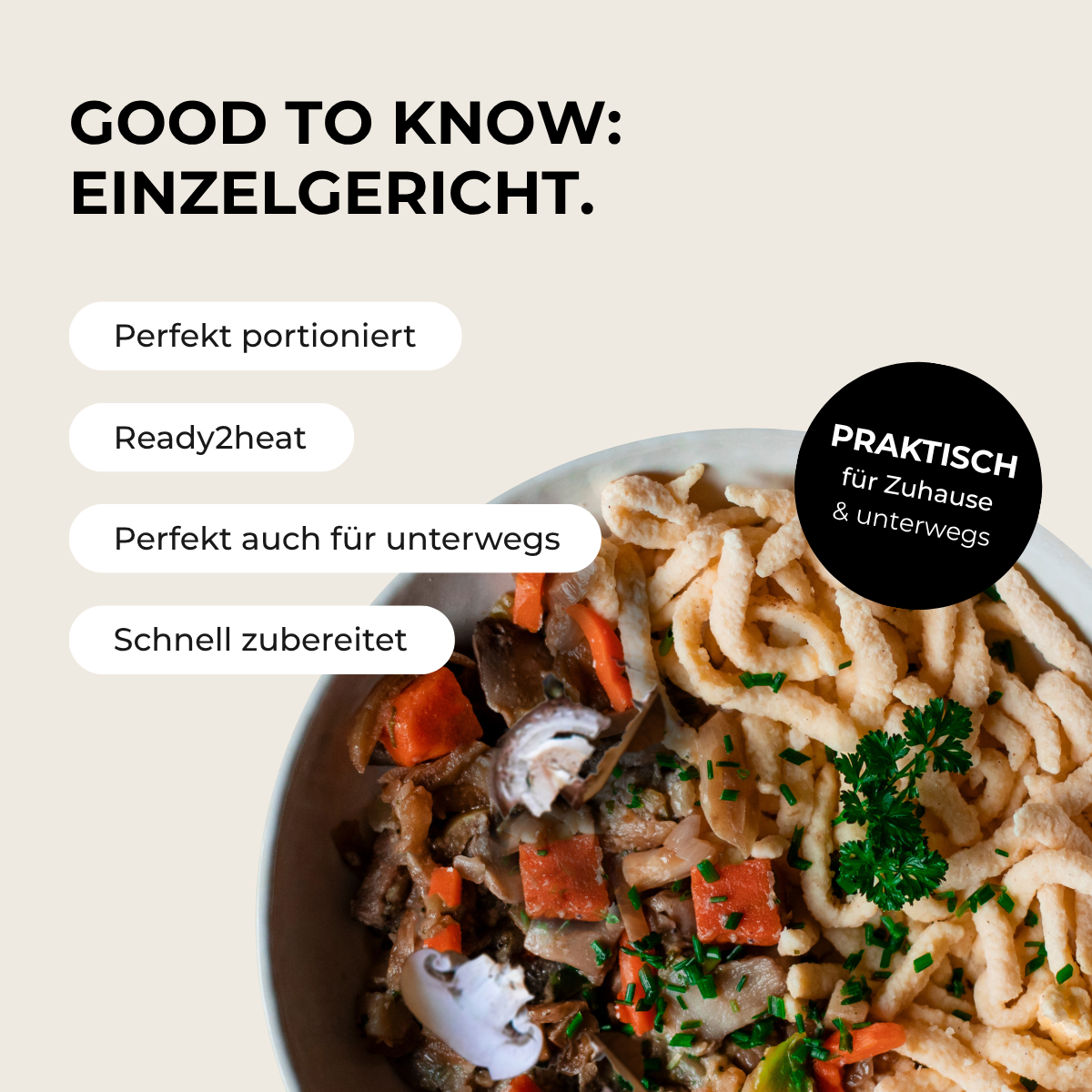 Spätzle avec lamelles de bœuf