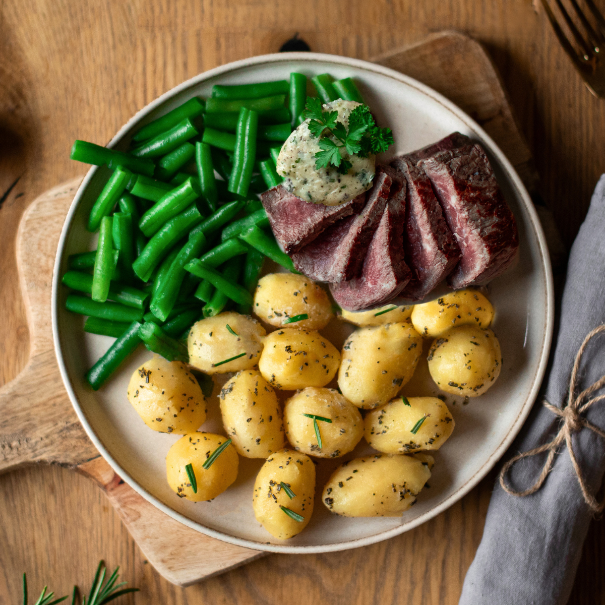 CH : Rumsteck avec pommes de terre au romarin