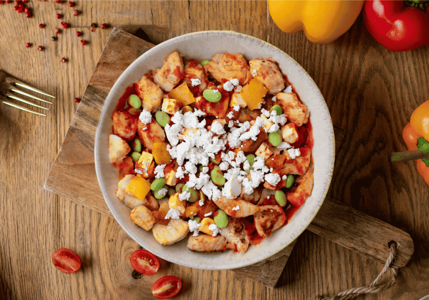 Poulet aux légumes et au fromage