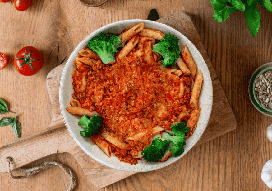 CH : Penne protéinées à la bolognaise