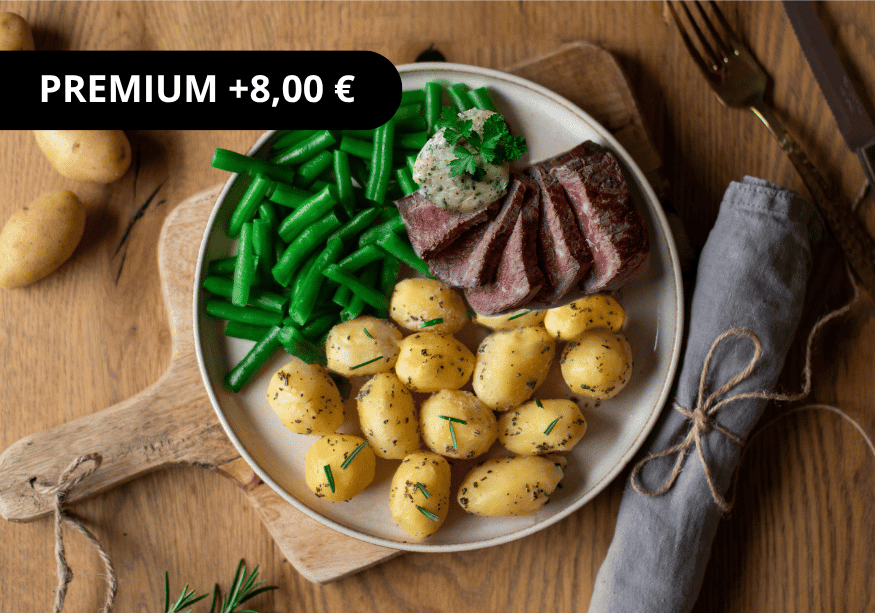 Rumsteck avec pommes de terre au romarin