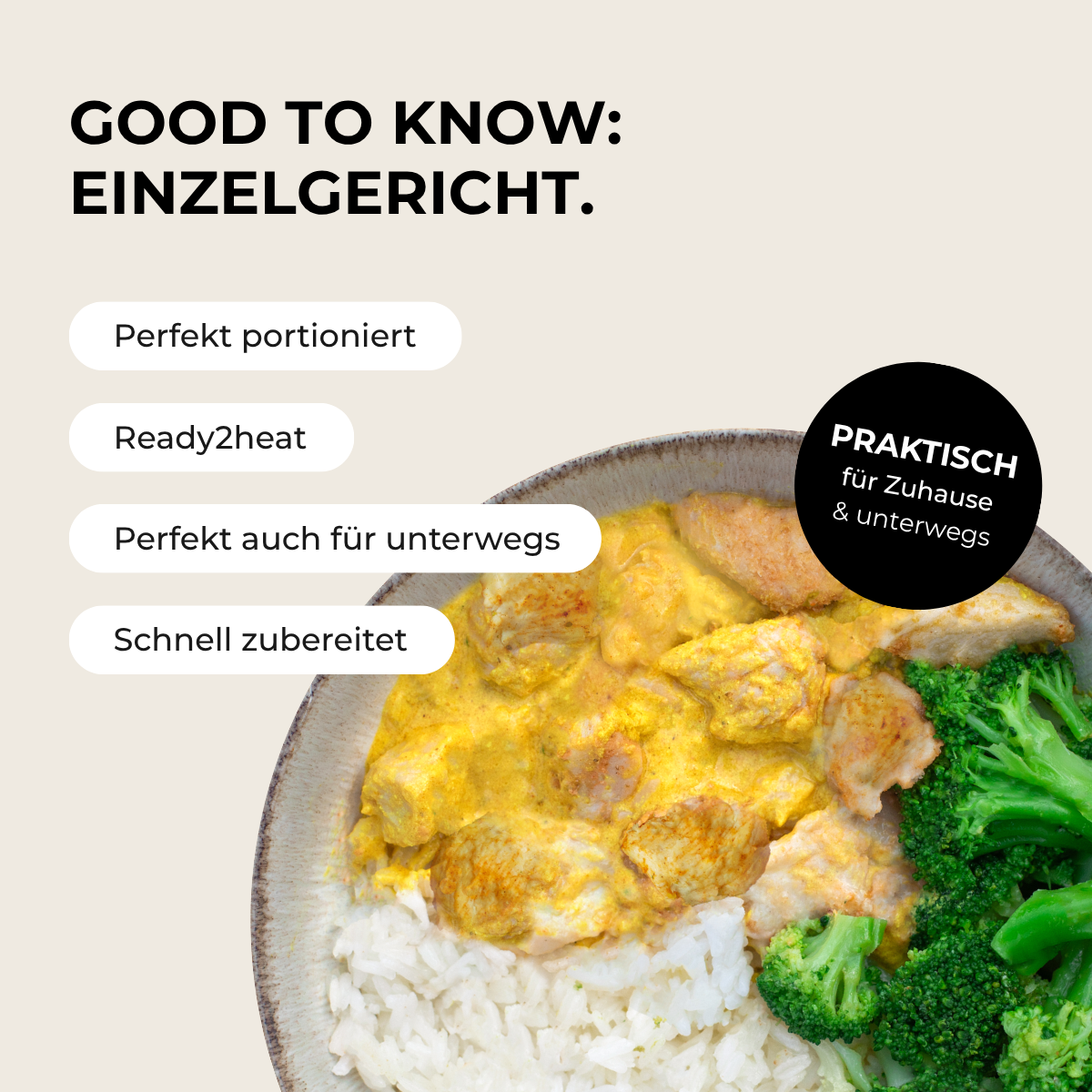 CH: Hähnchen, Reis, Brokkoli