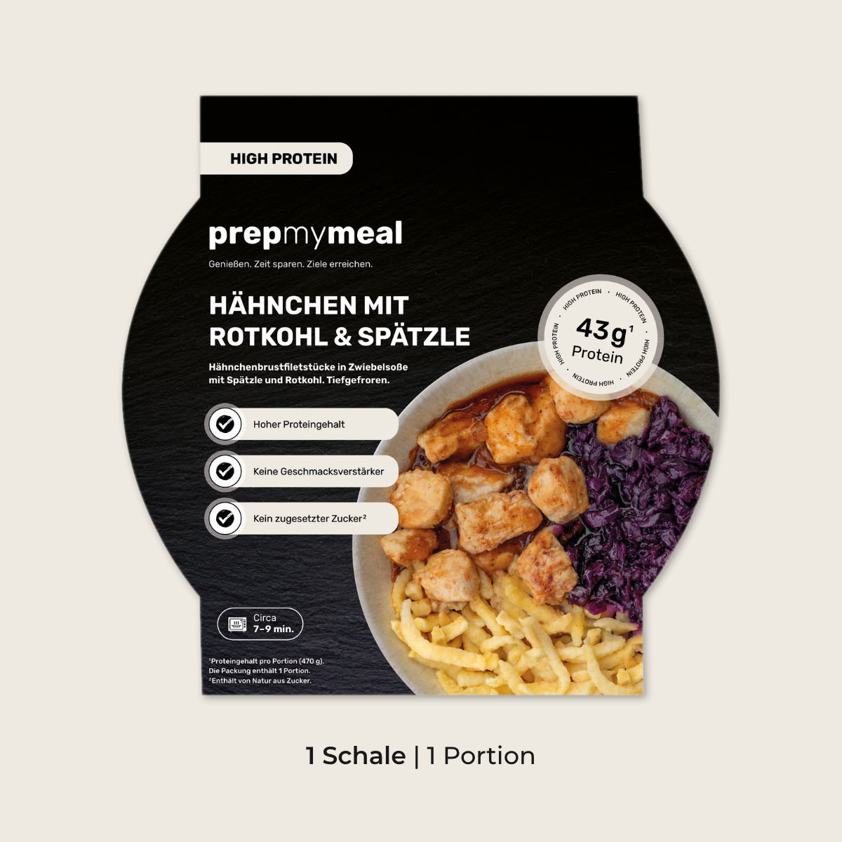 Hähnchen mit Rotkohl & Spätzle
