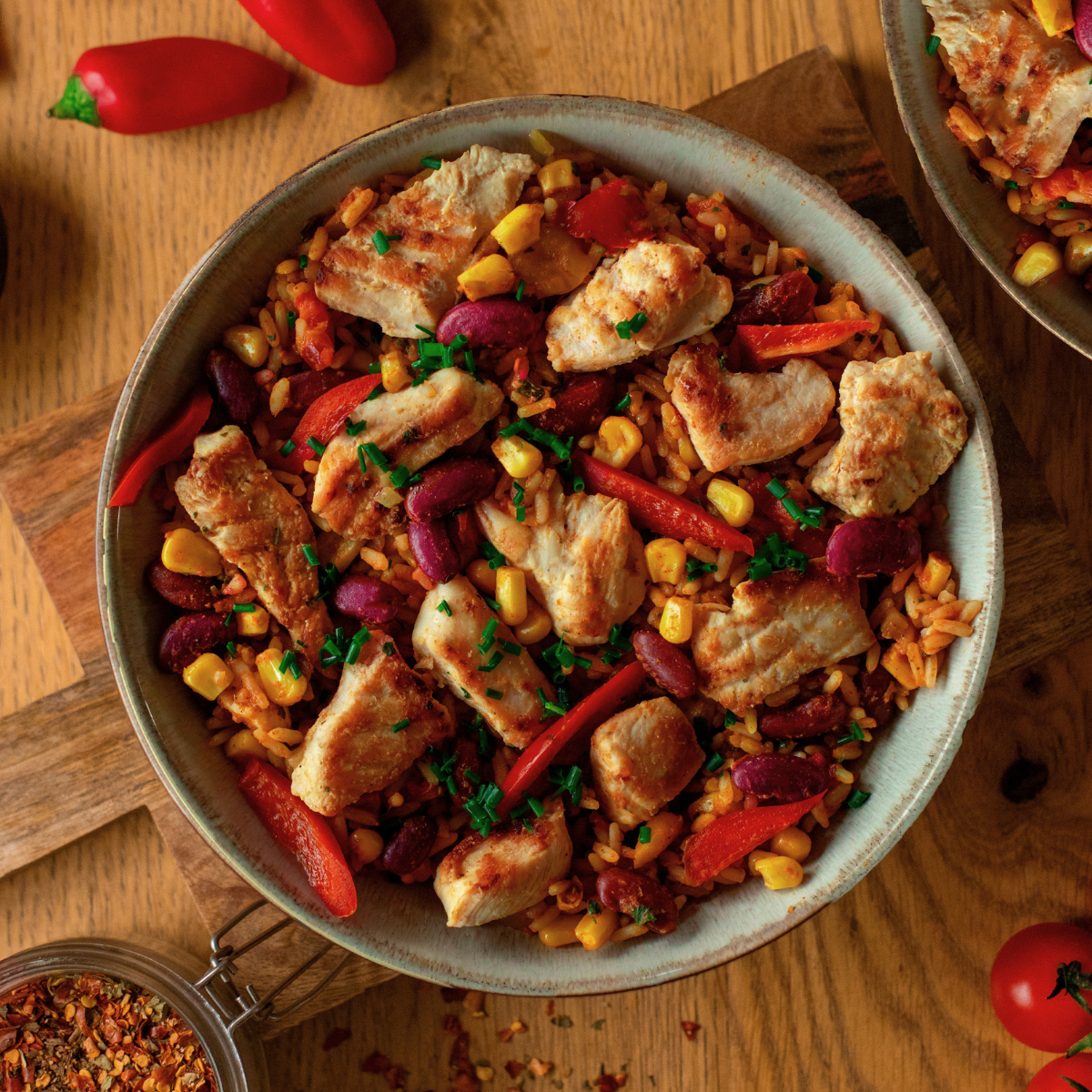 Hähnchen Fajita Bowl (XL, 2 Portionen)
