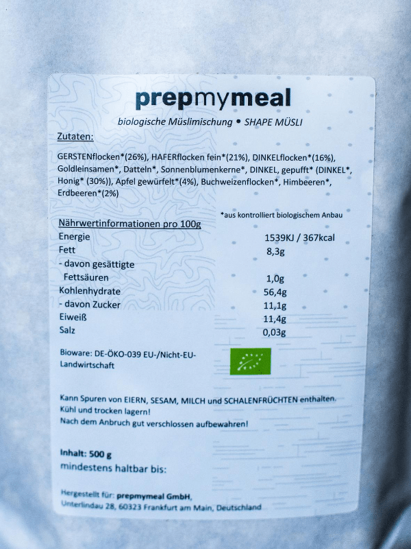 3er Pack prepmymeal Shapemüsli